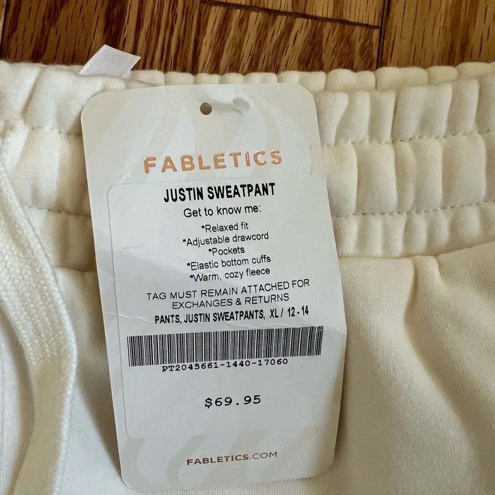 NWT Fabletics Justin Classic Jogger Sweatpants - XL COLOR - BONE - Picture 4 of 4